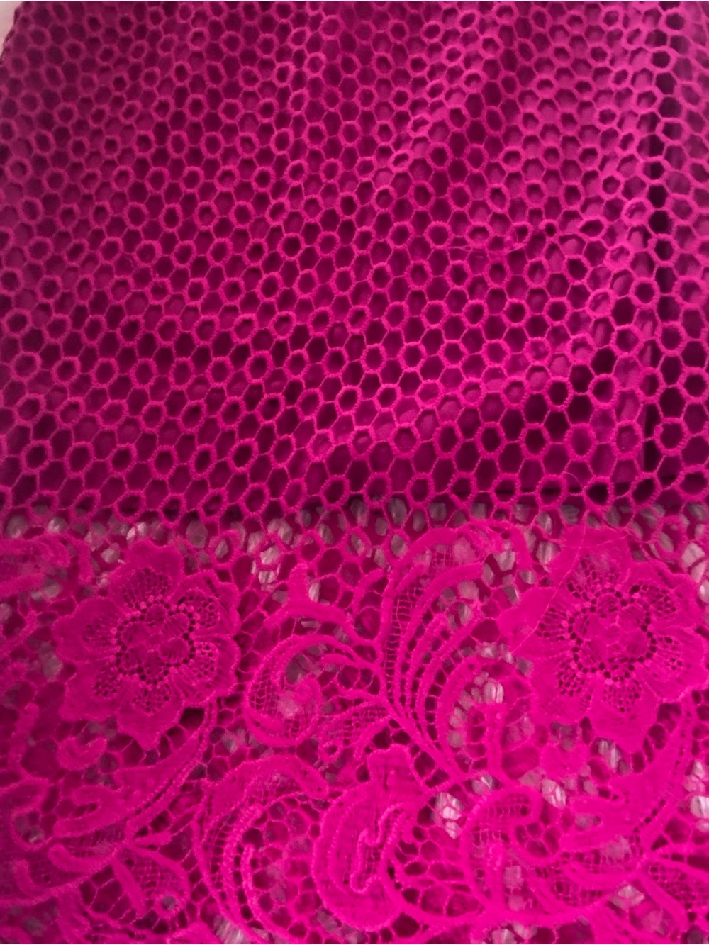 Fuchsia Lace-Trim Pencil Skirt - Women's - Picture 6 of 7